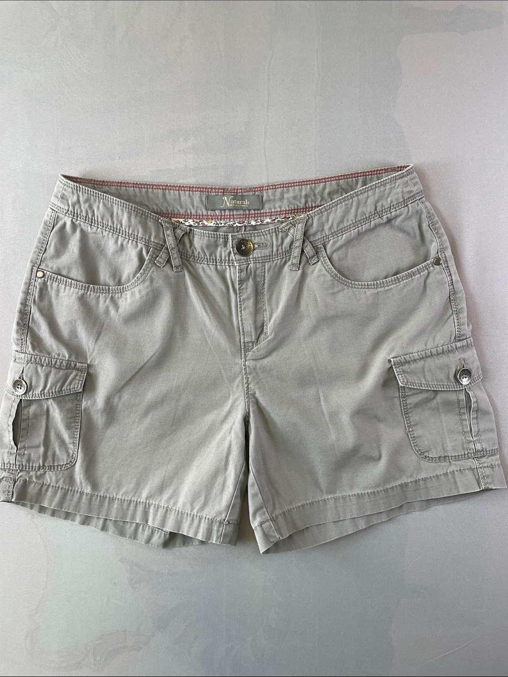 Natural Reflections 100% Cotton Gray Hiking Outdoor Utility Cargo Shorts Size 4